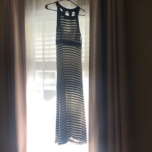 Black white maxi dress